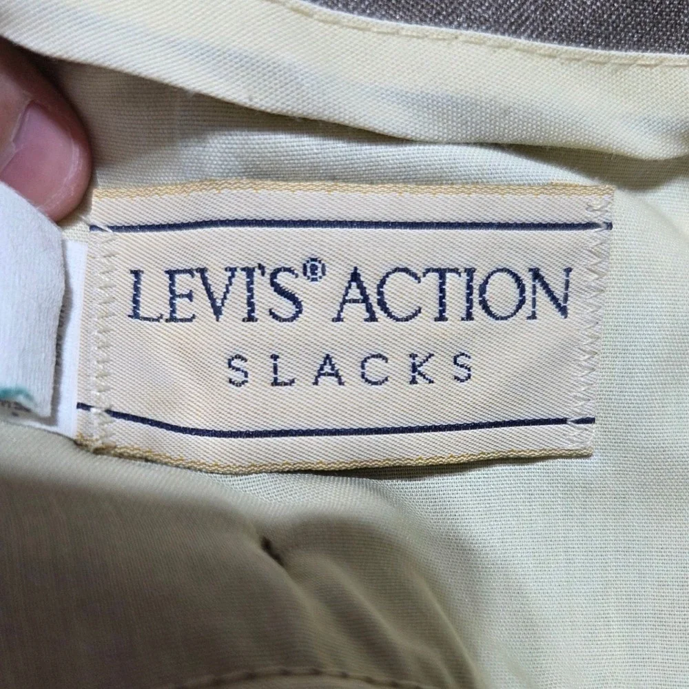 Levi's Action Slacks Mens 34x30‎ Brown Vintage Polyester Blend Casual Work Pants